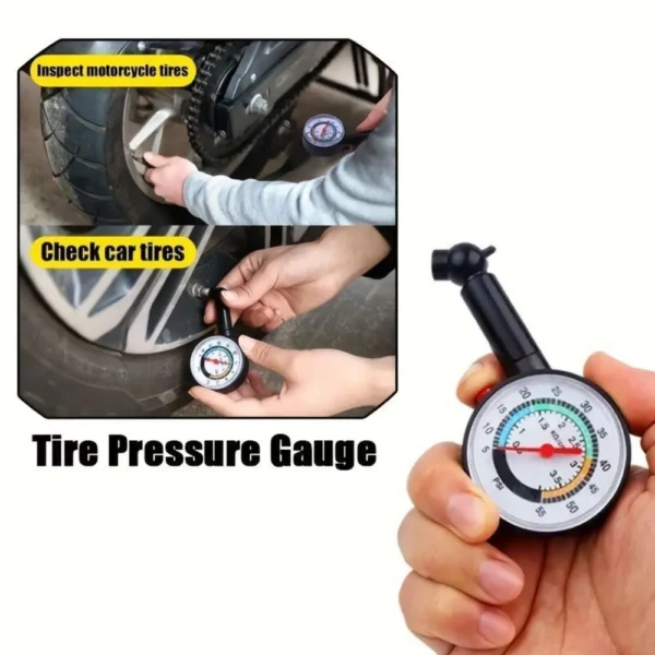 Precision inflation with digital tyre pressure gauge.